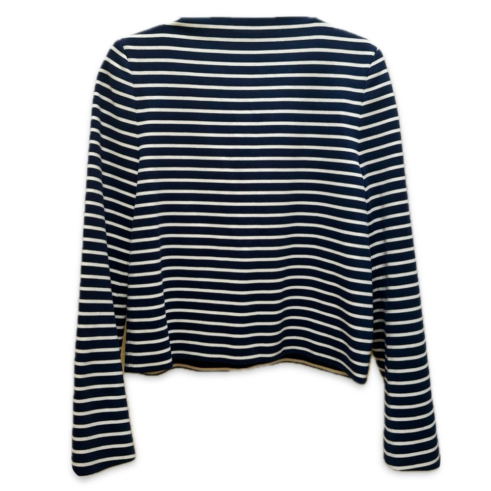 Maison Margiela navy/cream striped high-neck top, medium NWT